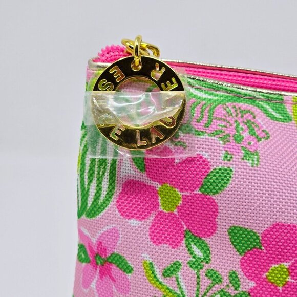 Lilly Pulitzer for Estée Lauder Floral Cosmetic Bag – Pink Tropical Print Pouch - Picture 4 of 6